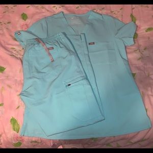 Figs Scrubs - light blue